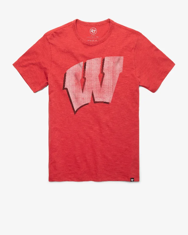 casual short sleeve t-shirt for business meetings -WISCONSIN BADGERS GRIT '47 SCRUM TEE