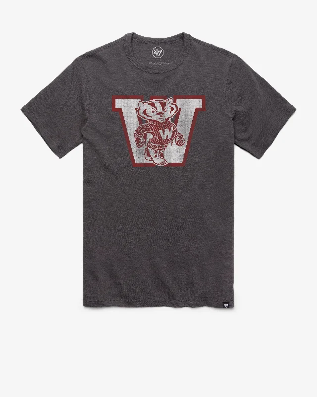 short sleeve t-shirt with motivational messages -WISCONSIN BADGERS VINTAGE GRIT '47 SCRUM TEE