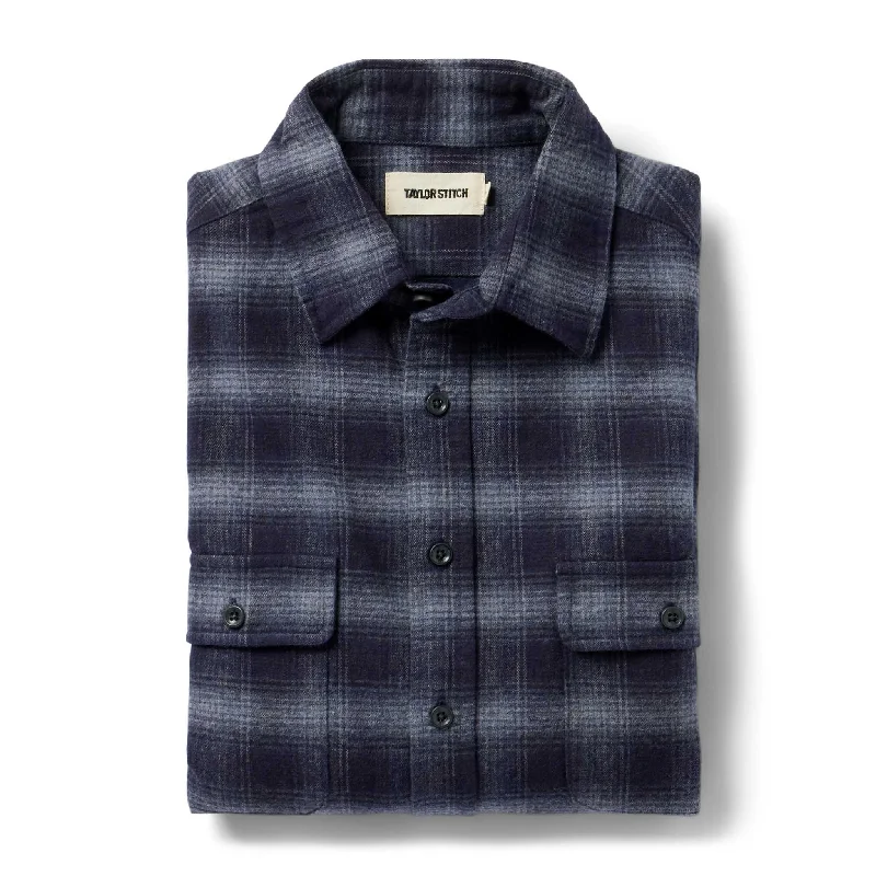 summer-ready short sleeve t-shirt -The Yosemite Shirt in Navy Shadow Plaid