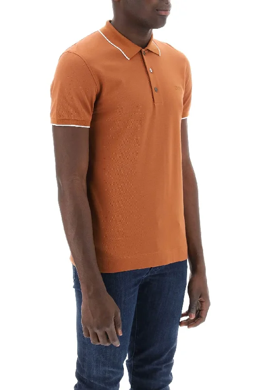 slim fit short sleeve t-shirt -Zegna Slim Fit Polo Shirt In Stretch Cotton