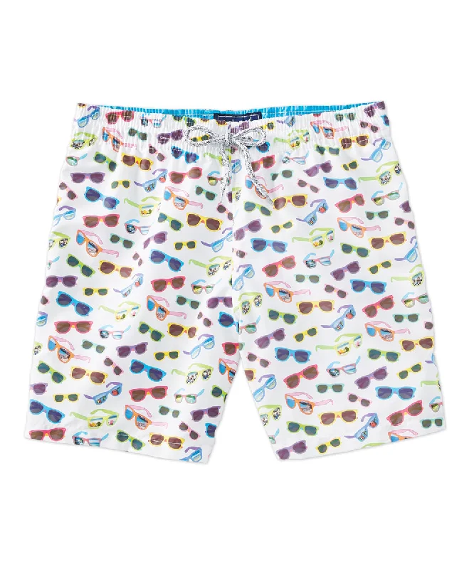 plus size jogging pants for men -Michael's Italian Sunglass Print Swim Trunks