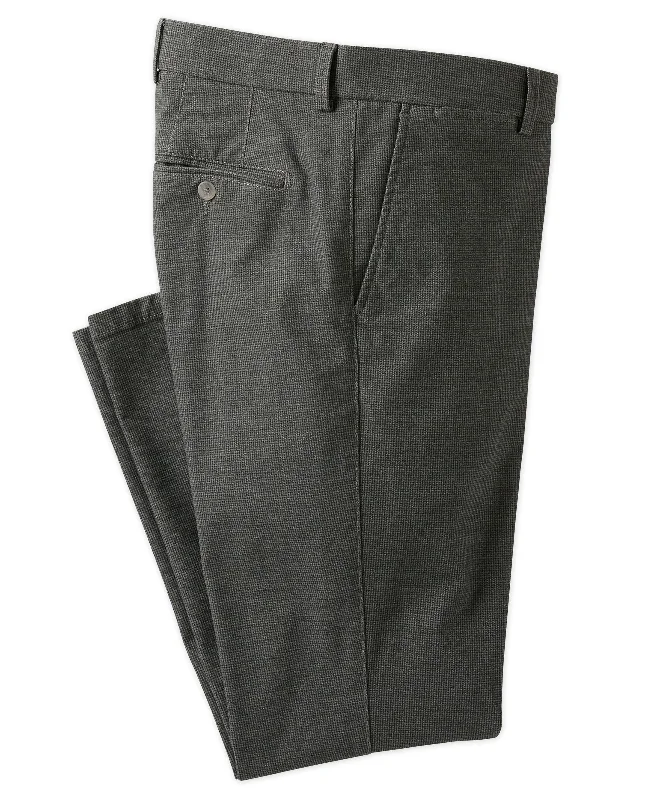 versatile jogger pants for all occasions -Houndstooth Flat-Front Trouser