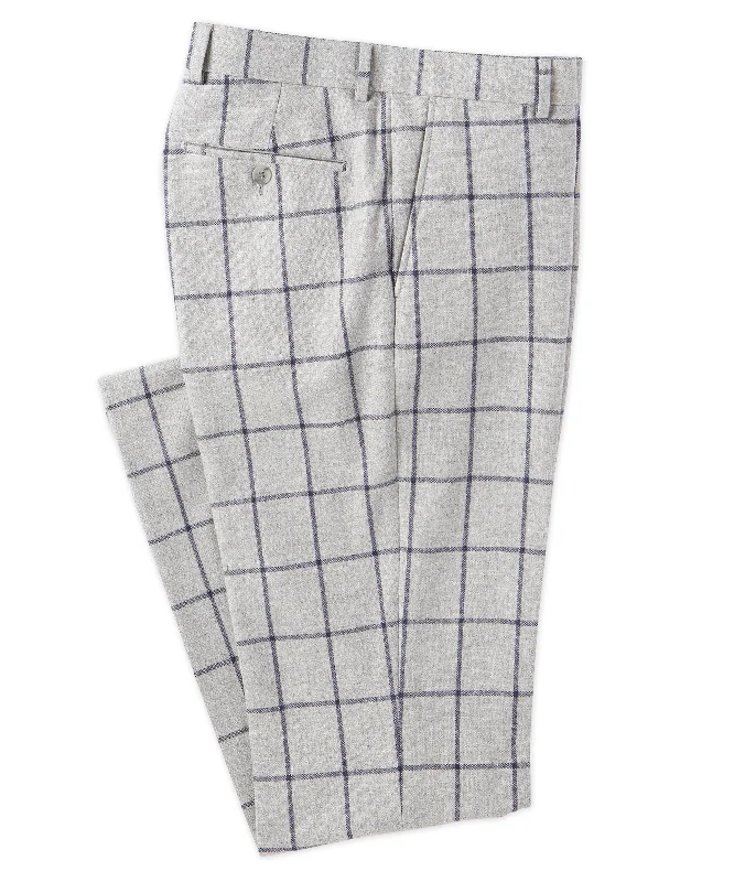 straight cut pants for women -Flat-Front Windowpane Trouser