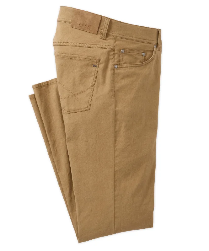 high-rise cargo pants for women -Brax Hi Flex Lino 5-Pocket Pant