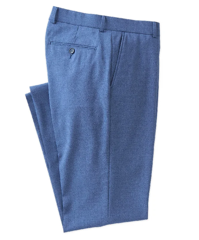 sleek formal pants for women -Dunhill Mouline Flat-Front Trouser