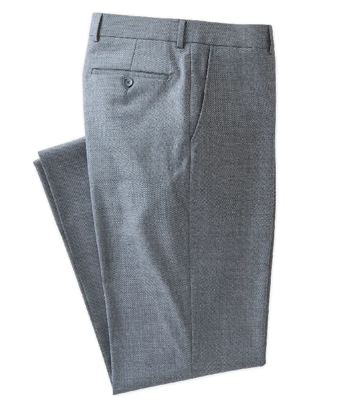 casual pants for warm weather -Dunhill Mouline Flat-Front Trouser