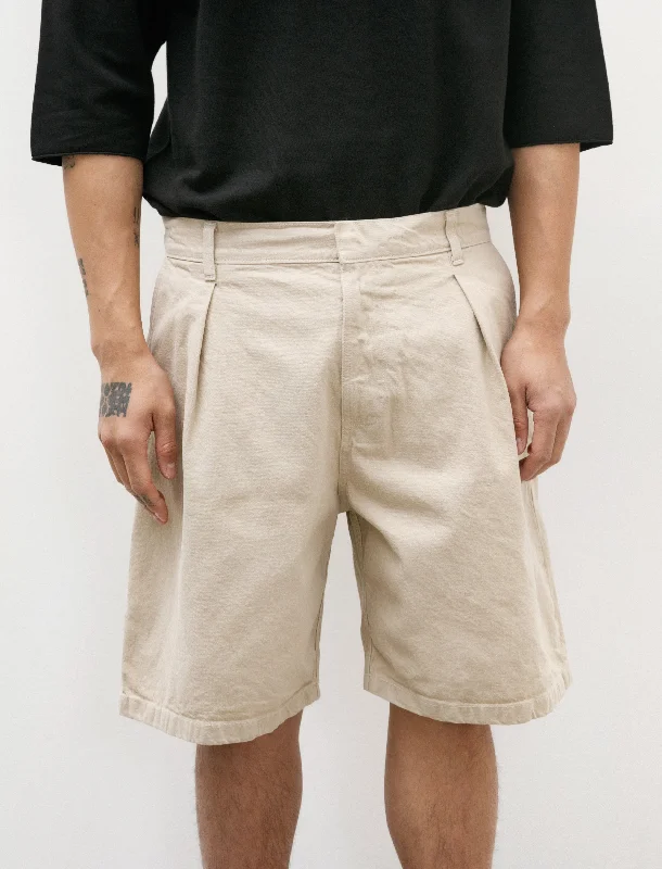 wool blend pants for winter -Page Shorts Stone Washed Denim Sand