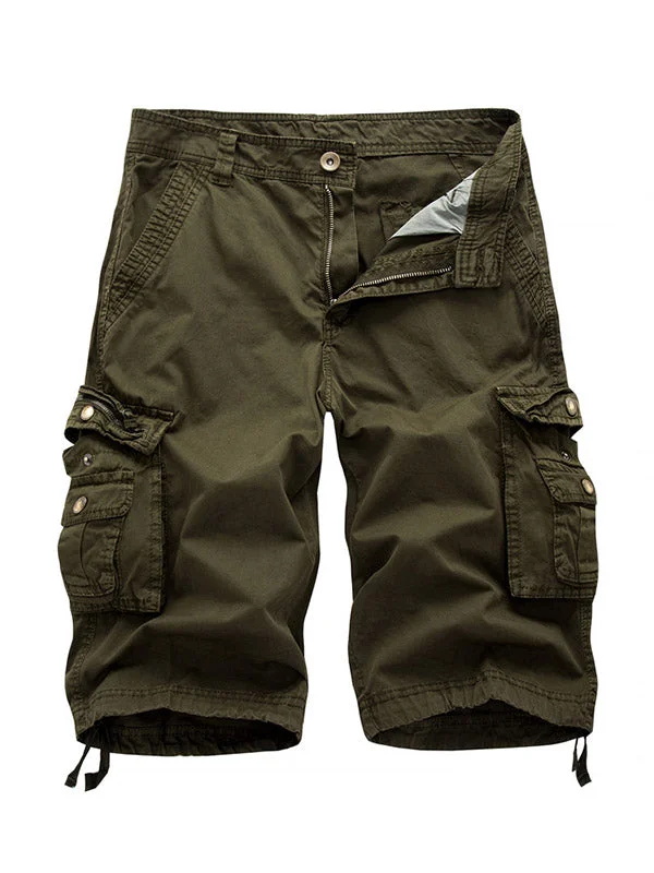 breathable pants for everyday wear -Big Pockets Twill Bermuda Cargo Shorts