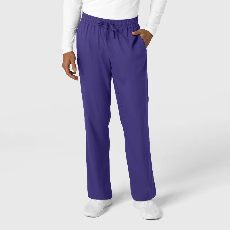 men's outdoor work pants -Boundless Men's Straight Leg Scrub Pant - Grape