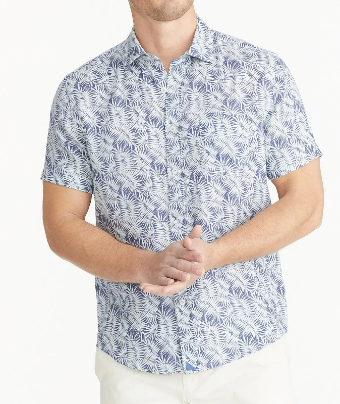 fleece-lined pants for extra warmth -Linen Printed Short-Sleeve Driscoll Shirt - FINAL SALE