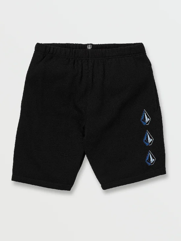 comfortable leggings for every day -Big Boys Iconic Stone Fleece Shorts - New Black