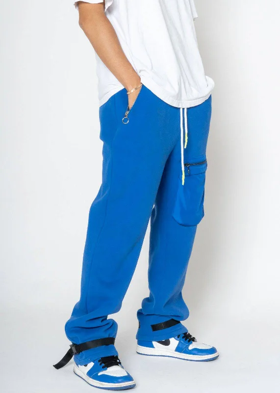 men's joggers with pockets -Konus Men's Bellow Pocket Sweatpants in Blue