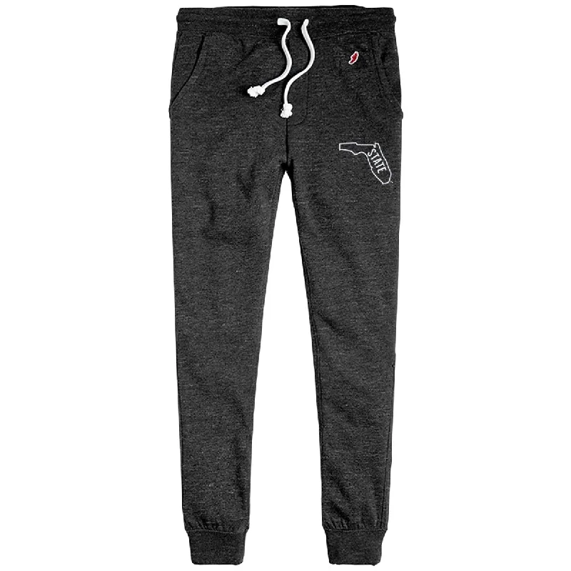 running pants with pockets for men -League Men's Vault State of Florida Tri-blend Jogger - Onyx