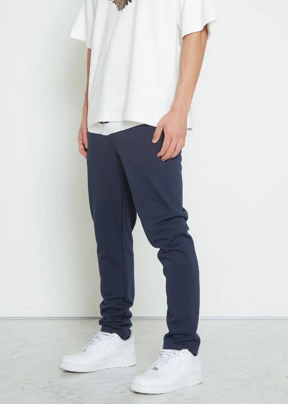 men’s stylish denim trousers -Men's Stripe Sweatpants in Navy