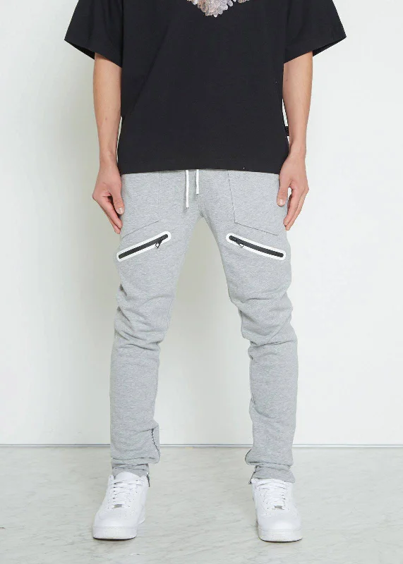 high-rise pants for comfort -Men's  Zipper Pocket French Terry Sweatpants in Heather Grey