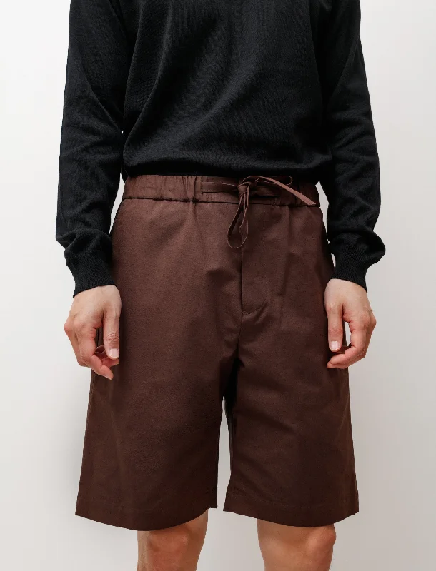 cozy pants for the weekend -Organic Cotton Silk Nep Weather S/S Pyjama Shorts Chocolate