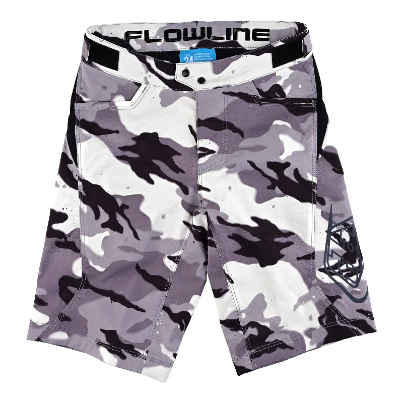 women’s workout pants with pockets -Youth Flowline Short No Liner Spray Camo White