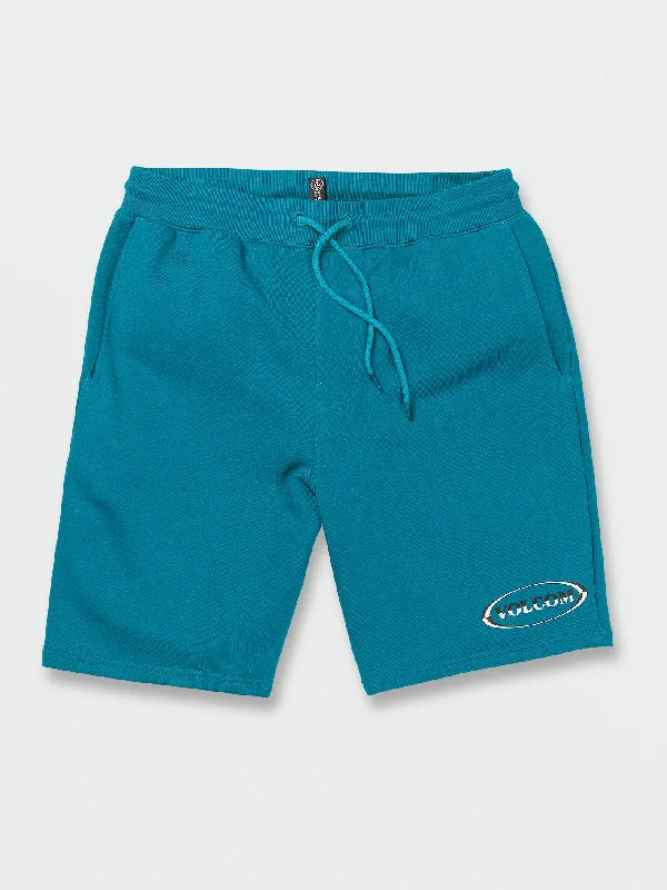 relaxed sweatpants for men -Strike Produce Elastic Waist Shorts - Ocean Teal